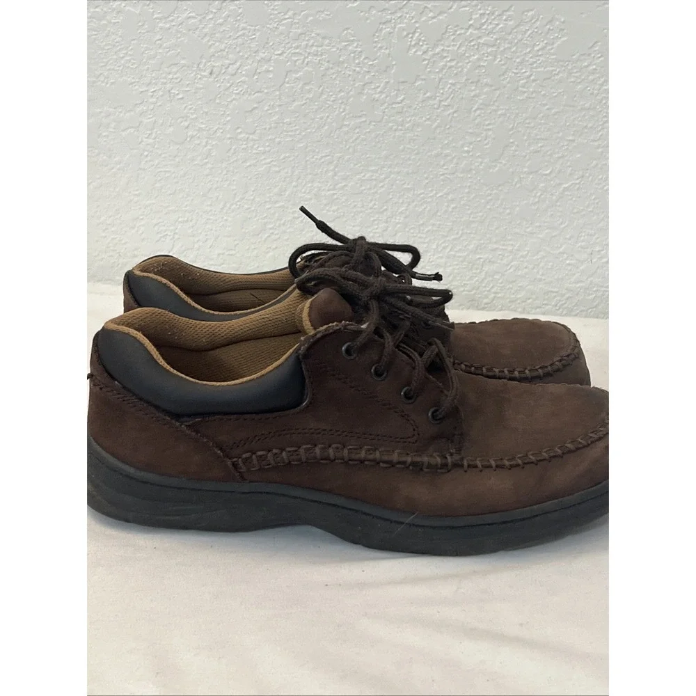 Earth Shoe Mens Kirk 10.5W Wide Width Brown Leather Casual Oxford Comfort Shoes‎